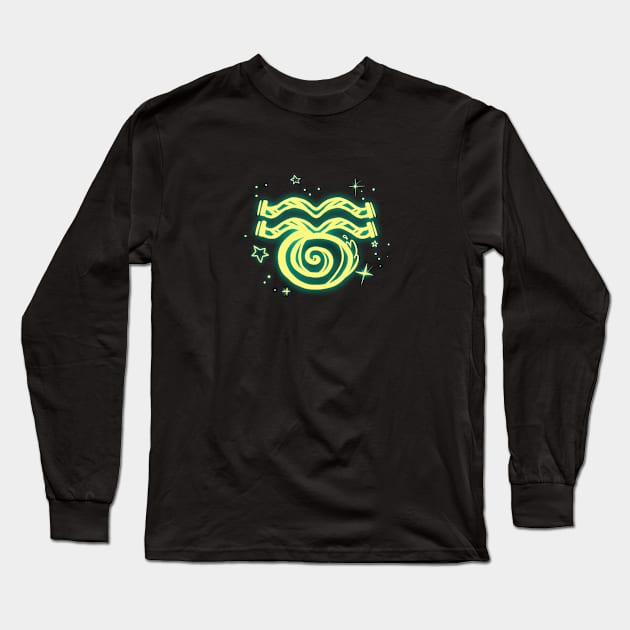 Aquarius zodiac Long Sleeve T-Shirt by WiliamGlowing